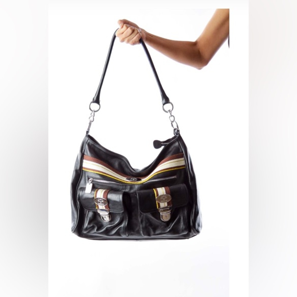 CHRISTINE PRICE XXL BLACK PEBBLED
LEATHER HANDBAG TOTE